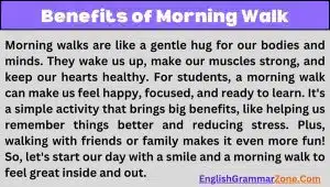 Benefits of Morning Walk paragraph
