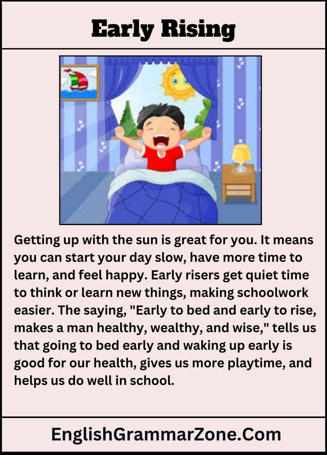 Master Paragraph On Early Rising In English For Students [100, 150, 200 ...