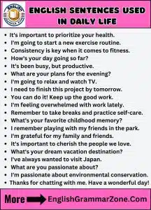 99 English sentences used in daily life