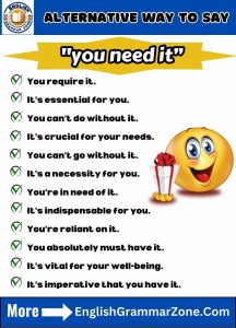 you need it