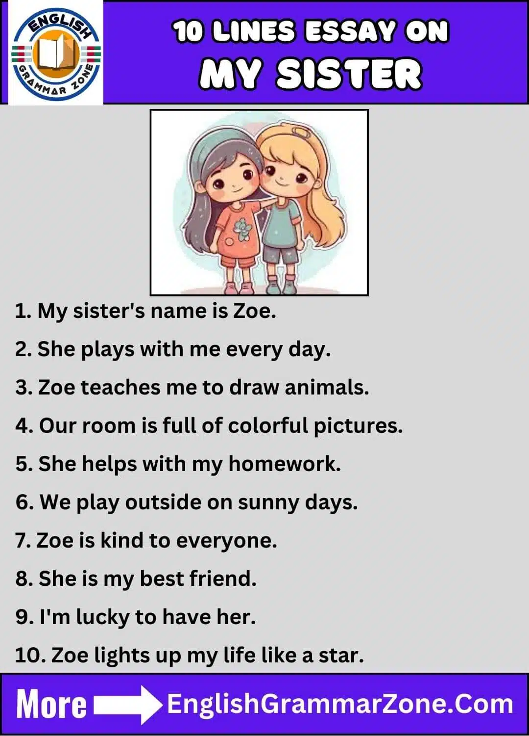 10 Lines on My Sister