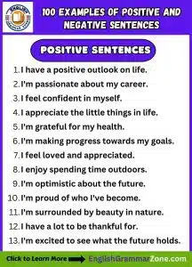 Positive and Negative Sentences