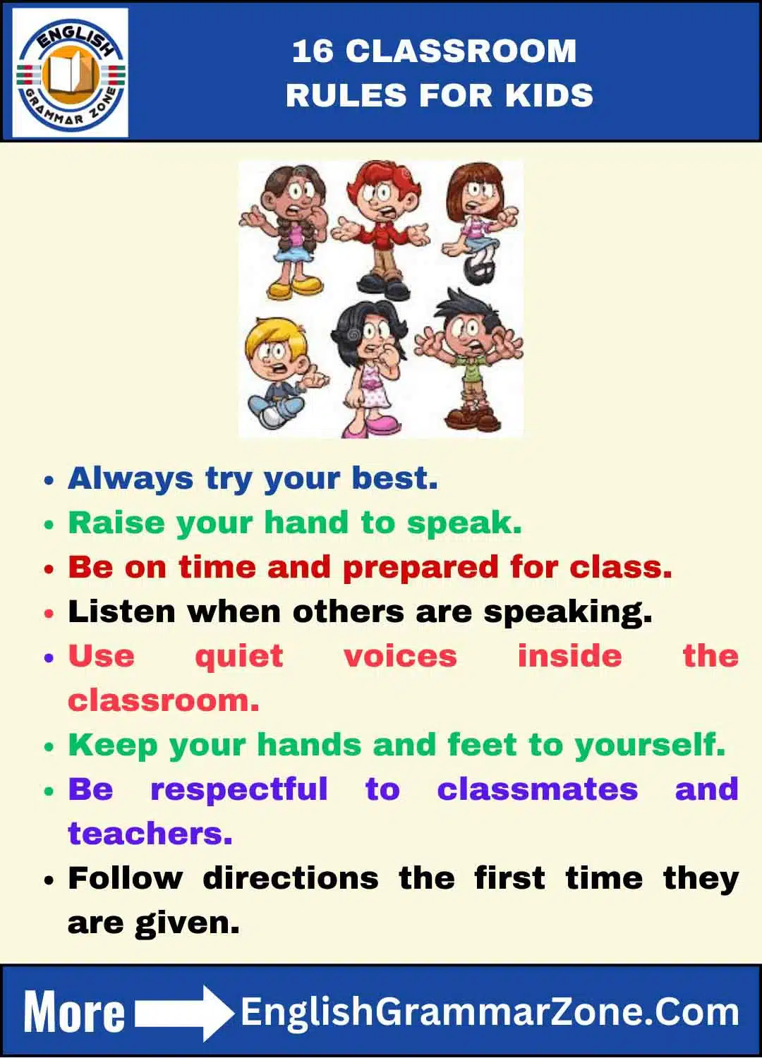 classroom rules for kids