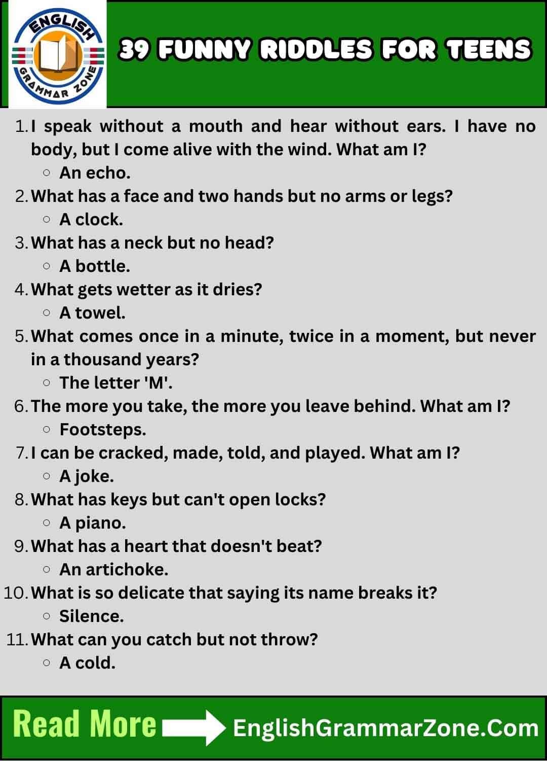 Master 39 Unique And Funny Riddles For Teens