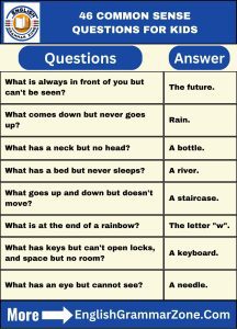 46 common sense questions for kids with answers
