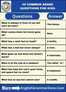 46 common sense questions for kids with answers