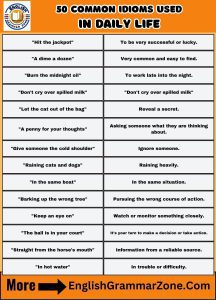 50 common idioms used in daily life