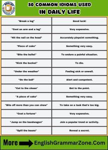 50 common idioms used in daily life
