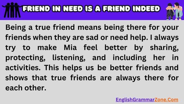 A friend in need is A friend indeed story For Students