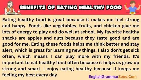 Paragraph on Benefits of Eating Healthy Food