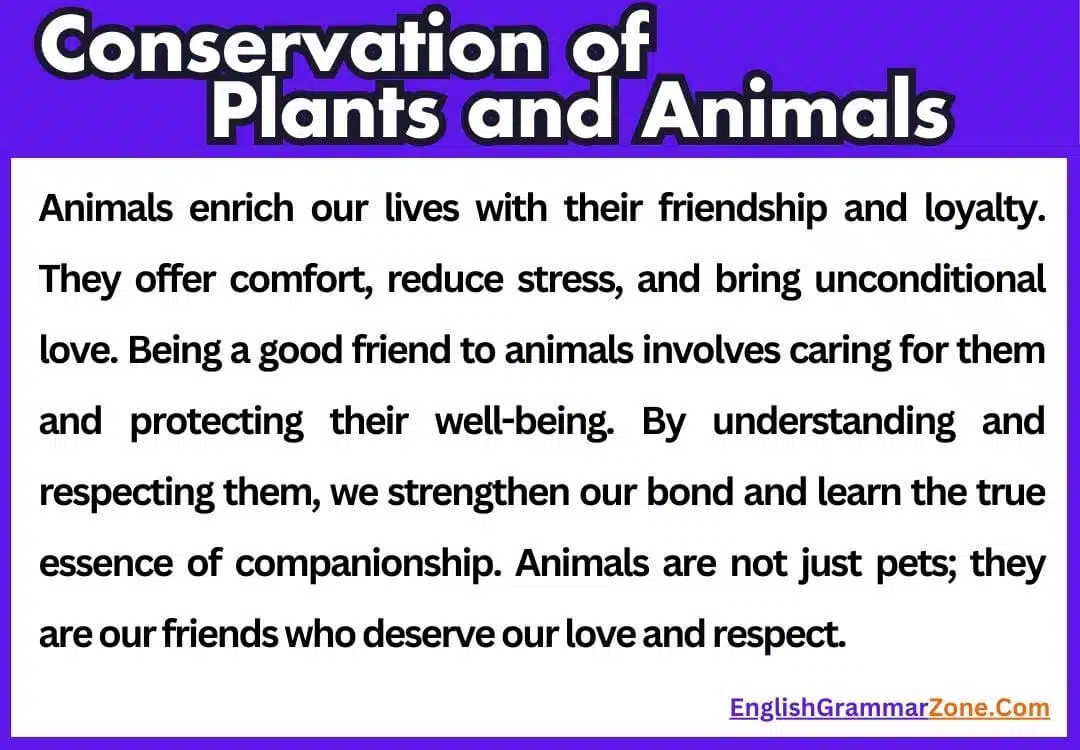 Paragraph on Conservation of Plants and Animals