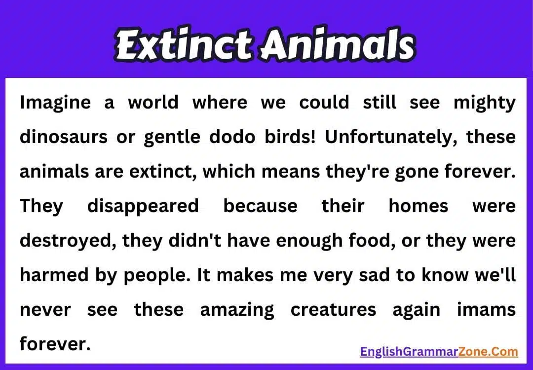 Paragraph on Extinct Animals