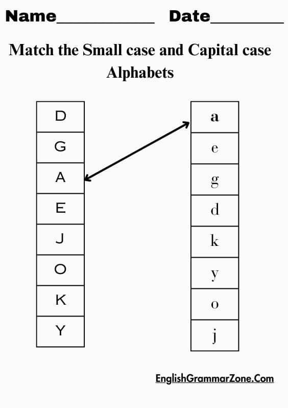 Matching Upper Case and Lower Case Letters