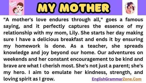 Essay On My Mother For Kids