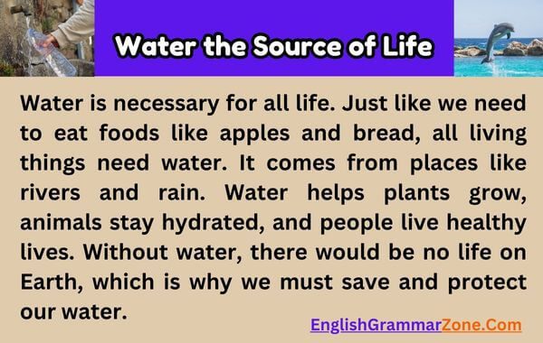 Paragraph on Water the Source of Life