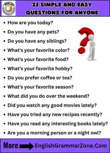 23 Simple and Easy Questions for Anyone