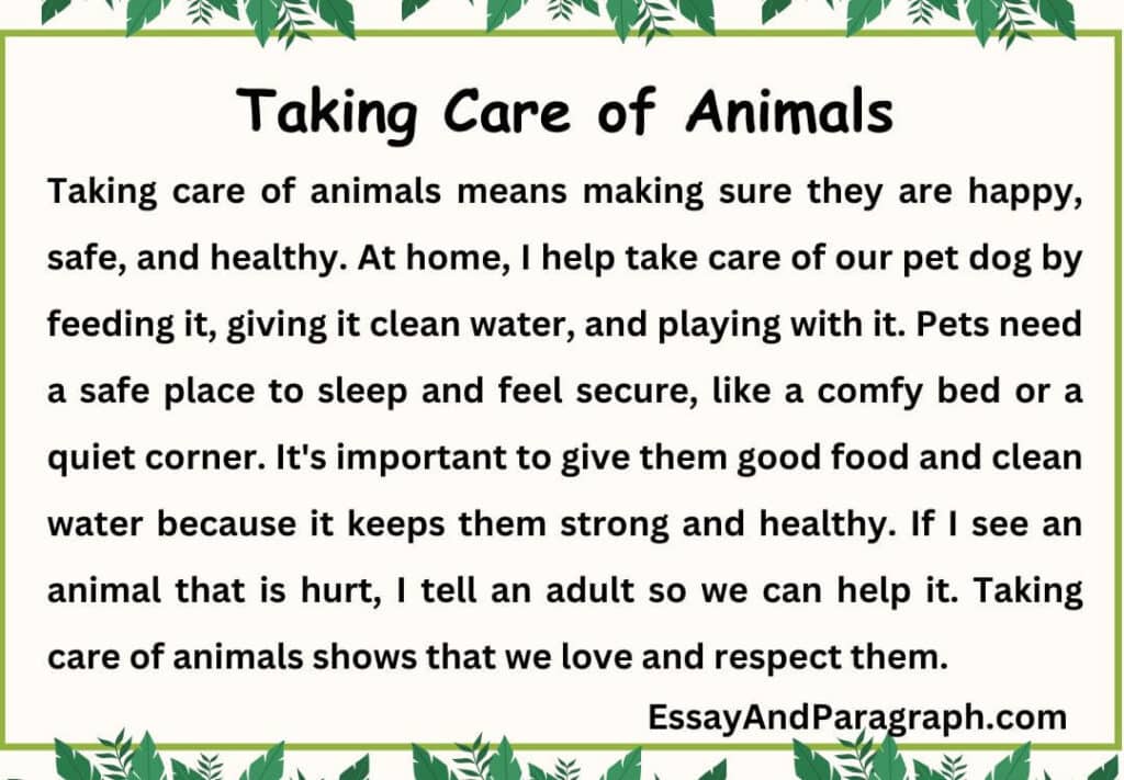 Taking Care of Animals