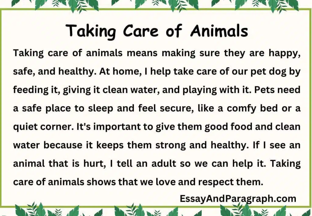 Taking Care of Animals