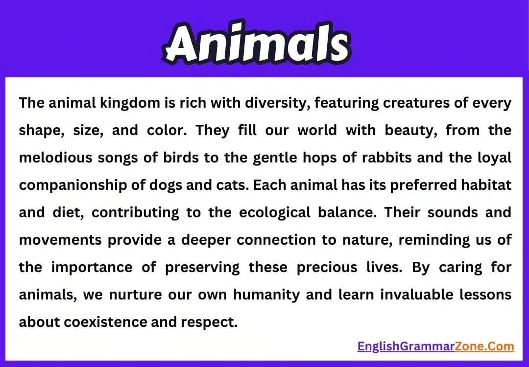 Paragraph on Animals