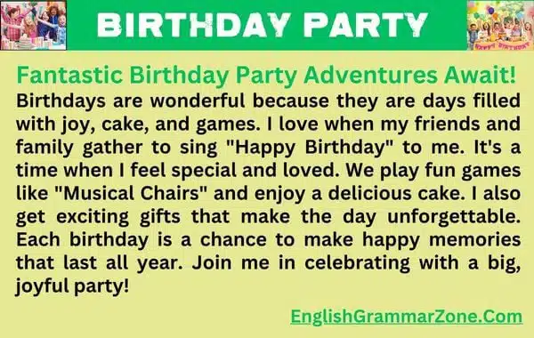 Paragraph on Birthday Party