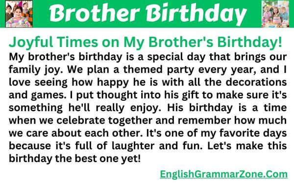 Paragraph on Brothers Birthday