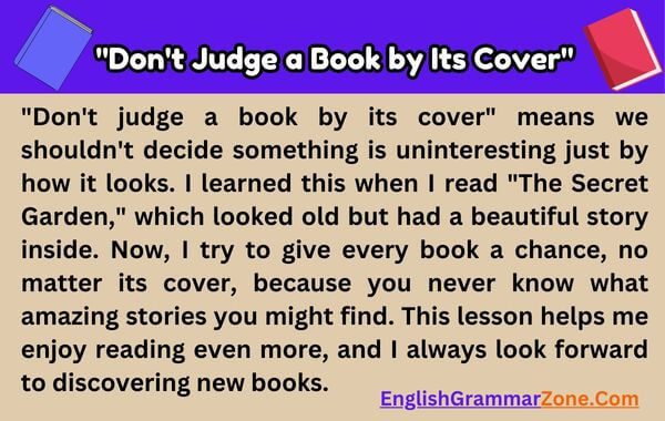 Paragraph on Don't Judge a Book by Its Cover