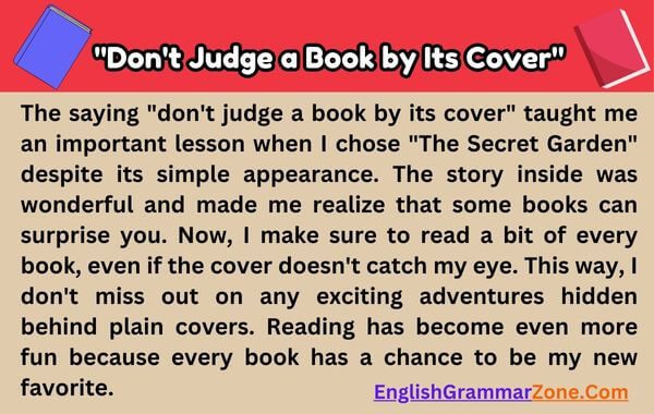 Paragraph on Don't Judge a Book by Its Cover