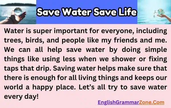 essay on save water save life