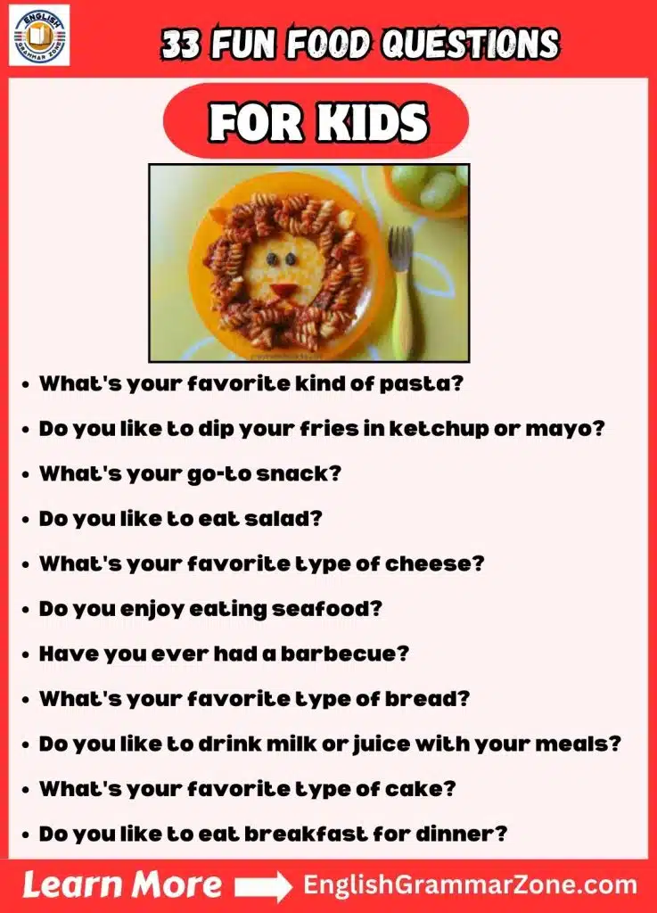 funny food questions for kids