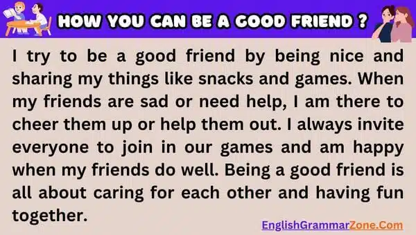 how to be a good friend paragraph