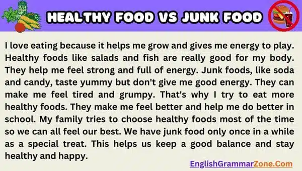 junk food vs healthy food essay