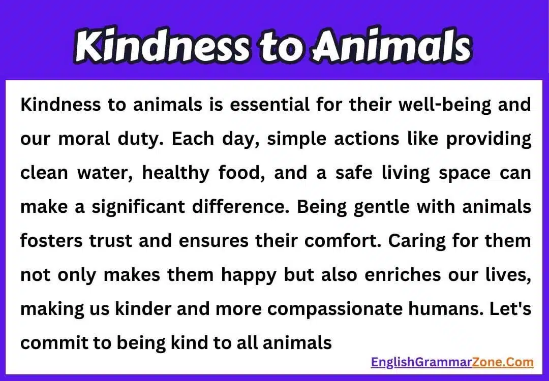 kindness to animals paragraph