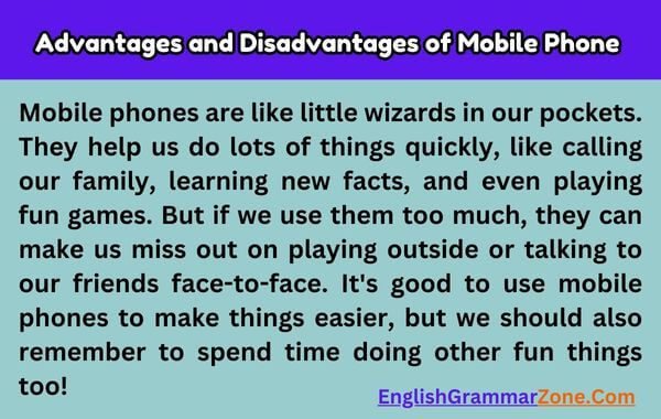 paragraph on advantages and disadvantages of mobile phone