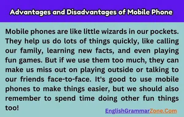 paragraph on advantages and disadvantages of mobile phone