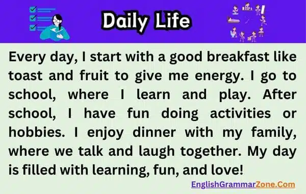 paragraph on daily life in English