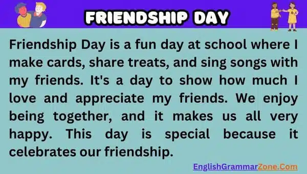 paragraph on friendship day in English