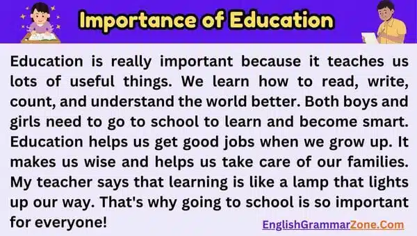 paragraph on importance of education in life