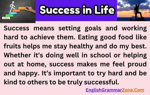 paragraph on success in life