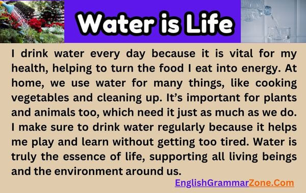 paragraph on water is life in English