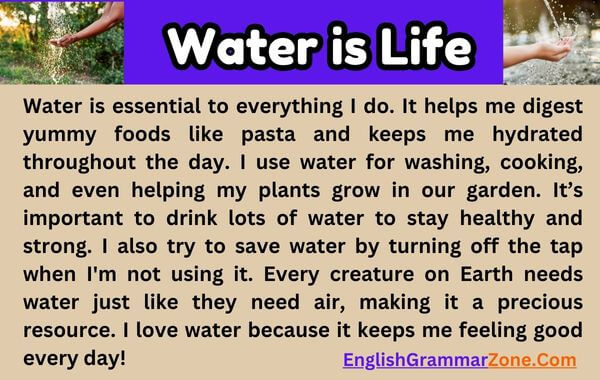 Paragraph on Water is Life