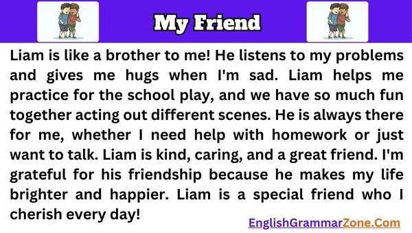 paragraph writing on my best friend for Children in english