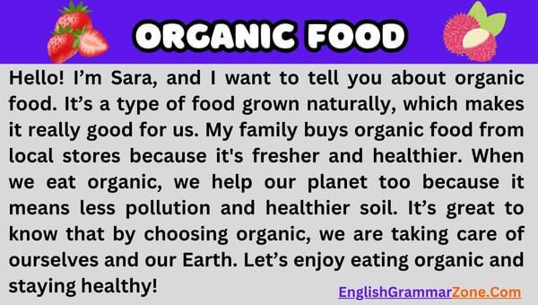 paragraph writing on organic food