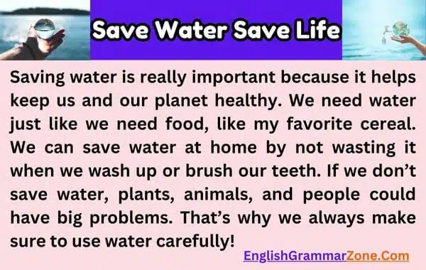 Paragraph on Save Water Save Life