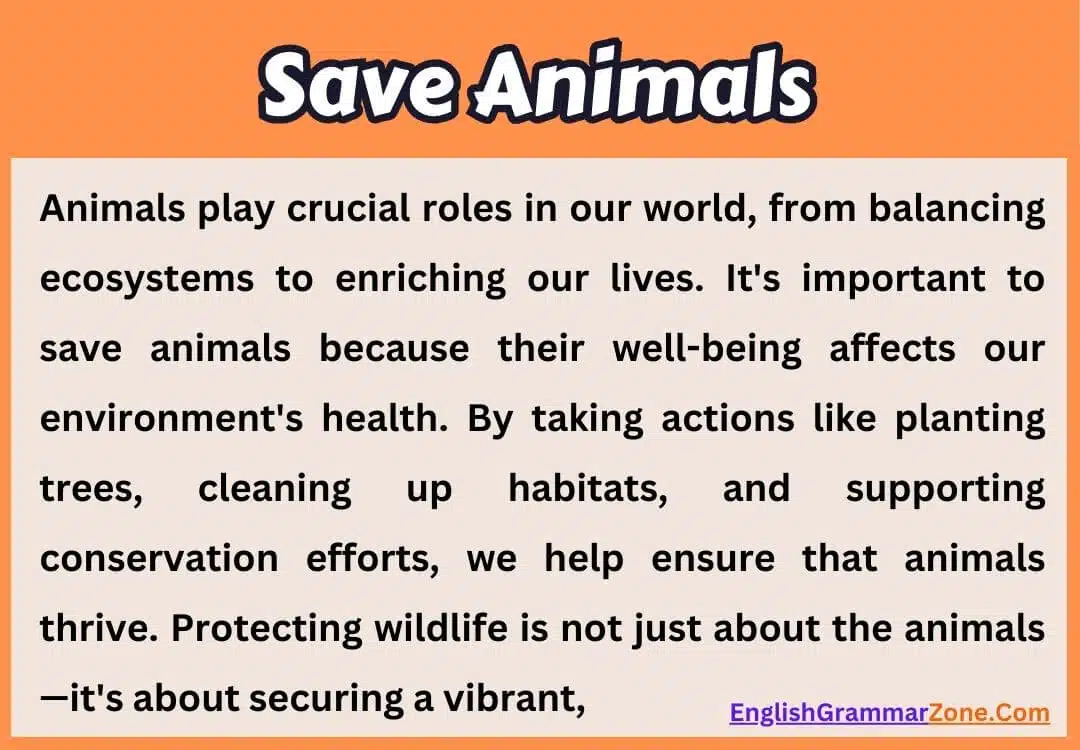save animals paragraph