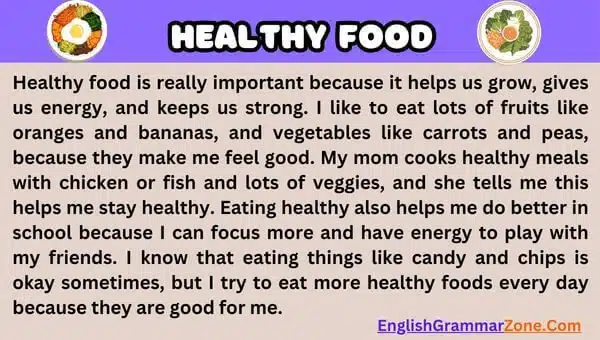 Paragraph on Healthy Food