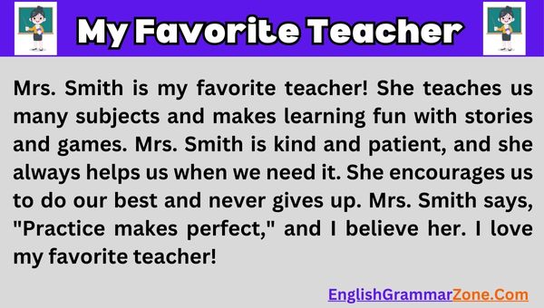 write a paragraph on my favorite teacher