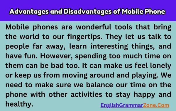 write an essay on advantages and disadvantages of mobile phone
