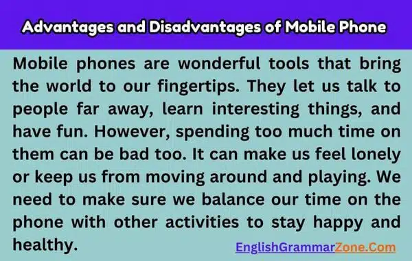 write an essay on advantages and disadvantages of mobile phone