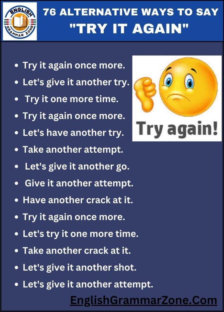 76 Ways To Encourage Another Go! Or Try It Again