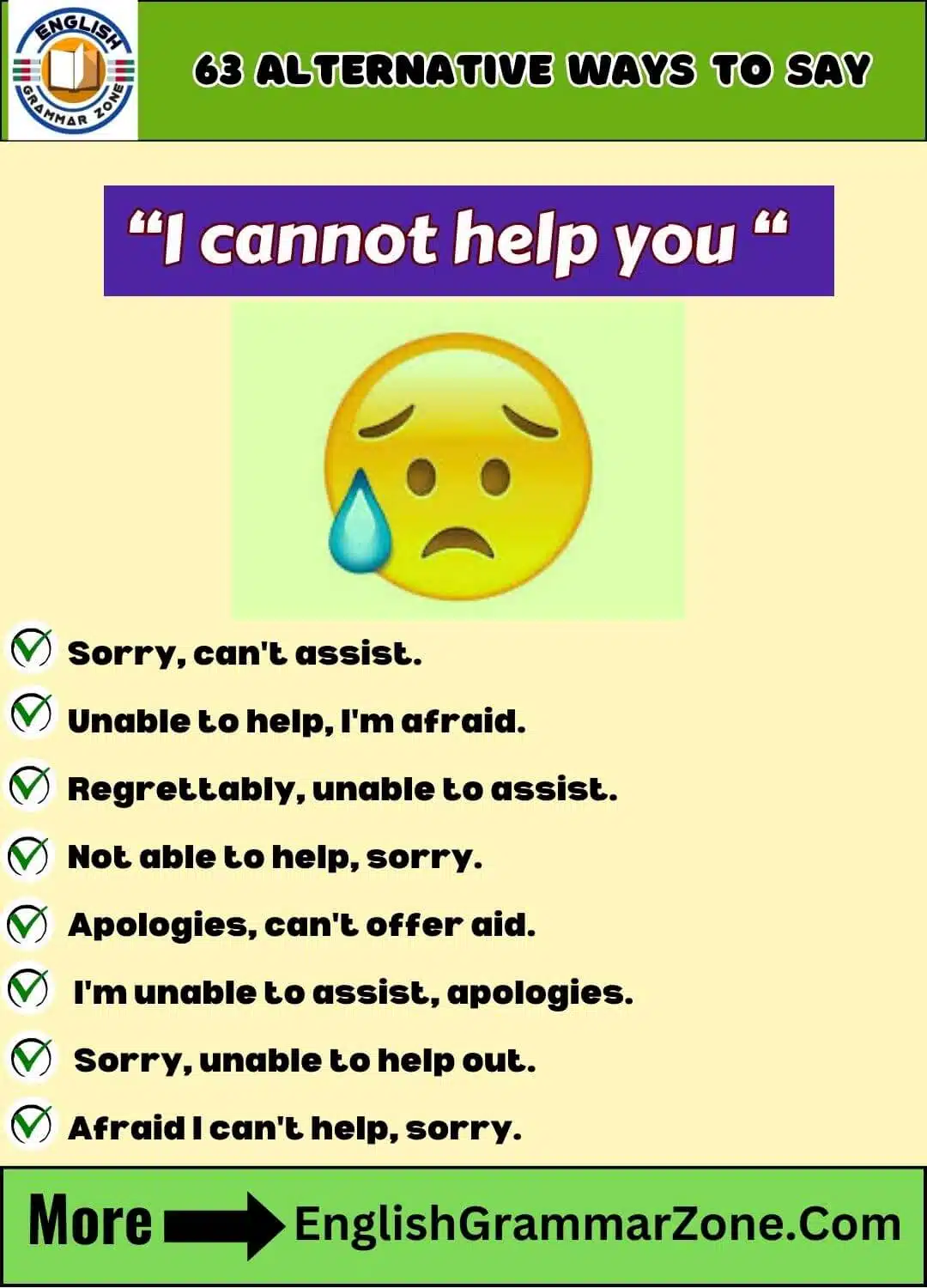 politely say I cannot help you